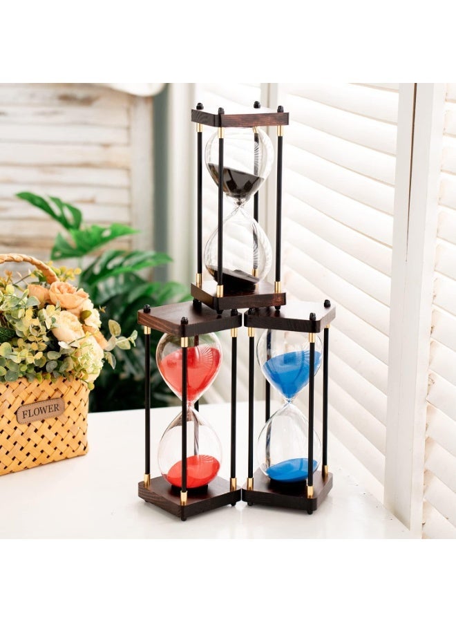 Hourglass 20 Minutes Wooden  Decoration Hourglass Gift for Home, Desk, Office Decoration (Blue Sand) - Image 4